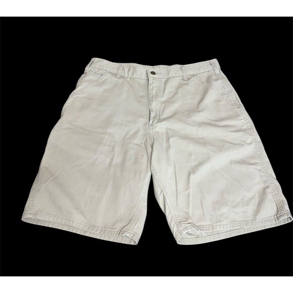 Carhartt Carpenter Work Ware Canvas Shorts Tan Size 34 - Picture 1 of 2